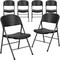 Emma and Oliver Missy Set of 6 330 lb. Capacity Plastic Folding Chairs with Charcoal Frame